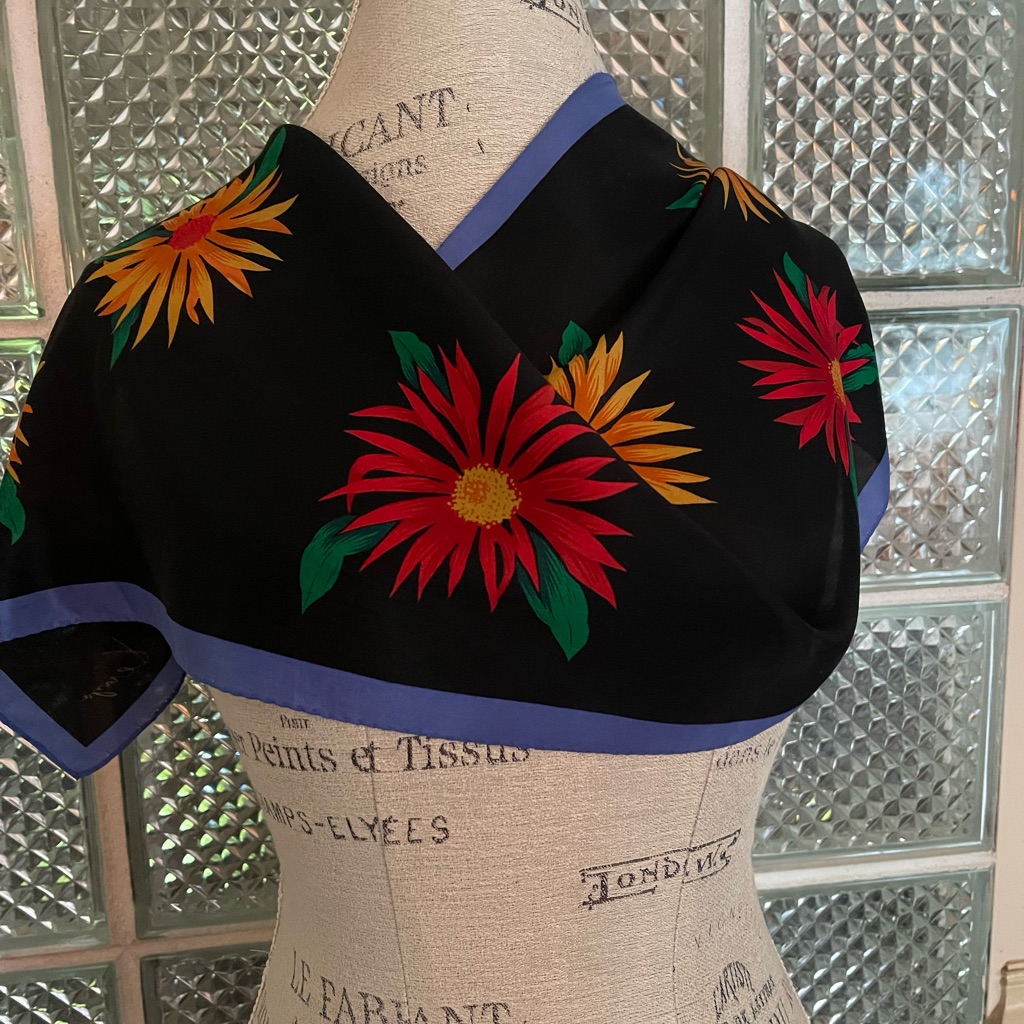 Kenzo Vintage 1970s 100 Silk Scarf